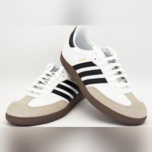 Black, White, Dark Brown Adidas Samba Soccer Shoe